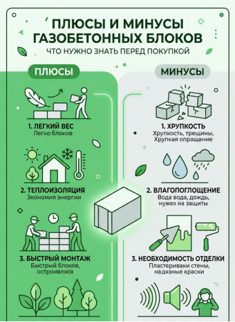 Плюсы и минусы газобетонных блоков: что нужно знать перед покупкой