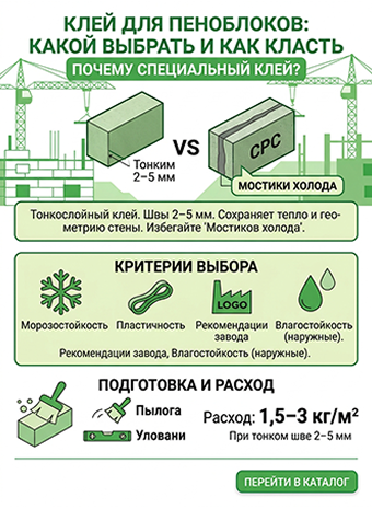 Клей для пеноблоков: какой выбрать и как класть